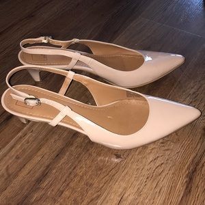 Tan sling backs heels